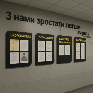 Інформаційний стенд з композиту з кишенями A4-A3