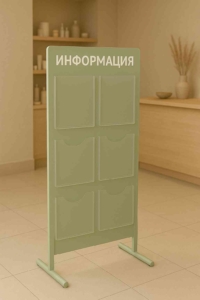 Напольный стенд с карманами в растительных тонах для спа-центра