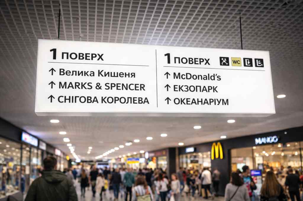  Підвісний акриловий лайтбокс для навігації 