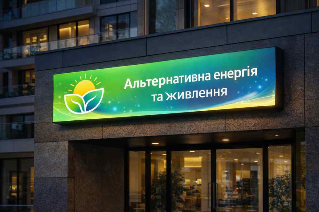 Рекламний акриловий лайтбокс на фасаді будівлі